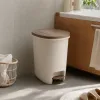 【CL】26Q3#2834 meters, white with brown lid, foot-operated, smart multi-functional trash can for sanitation and medical use, home and office storage bucket details Picture
